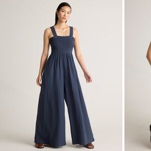 Quince Deep Blue Wide-Leg Jumpsuit